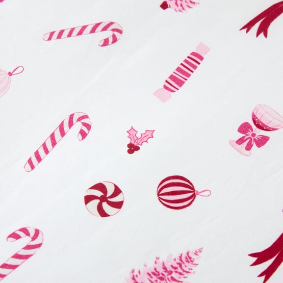 Sweet Christmas Pink Fitted Sheet Set