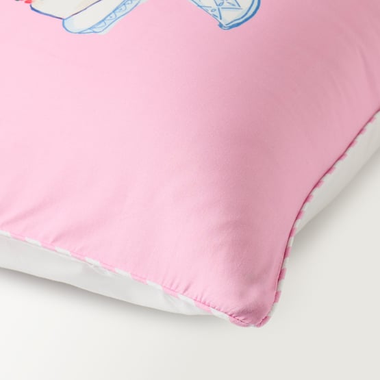 Christmas Pudding Pink Text Pillowcase