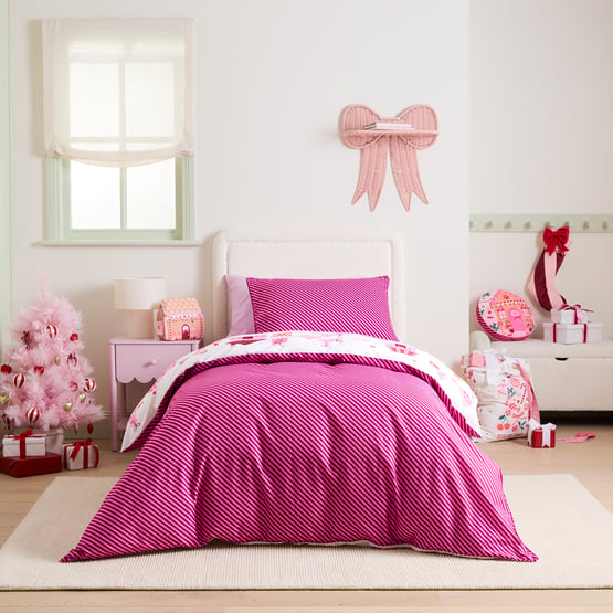 Sugar & Spice Christmas Pink Quilt Cover Set 
