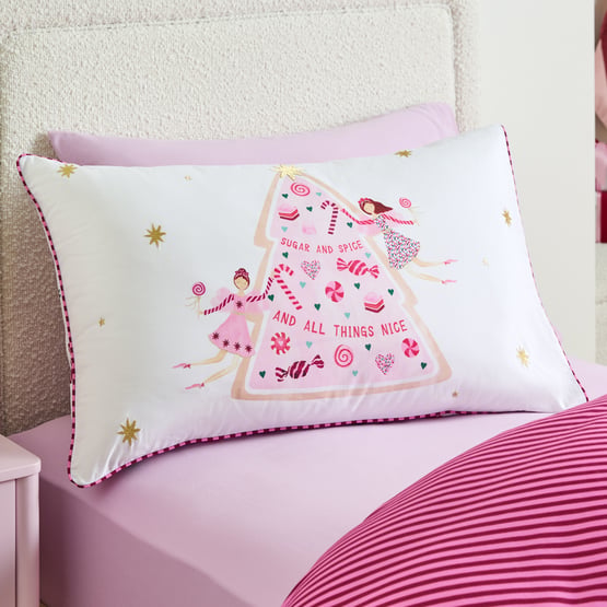 Sugar & Spice White Text Pillowcase