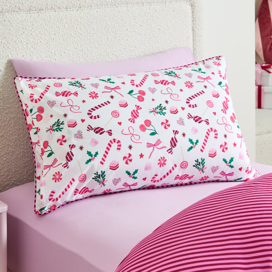 Sugar & Spice White Text Pillowcase