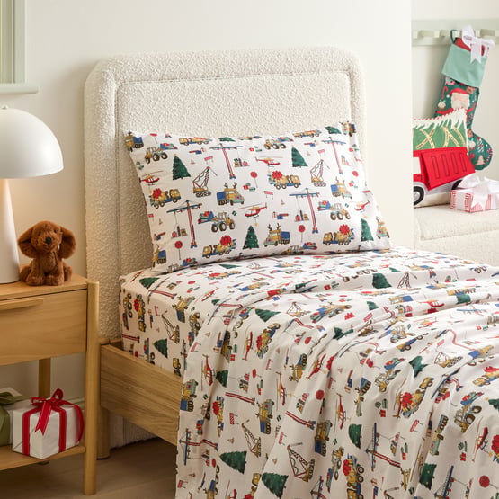 Digging Christmas Natural Sheet Set