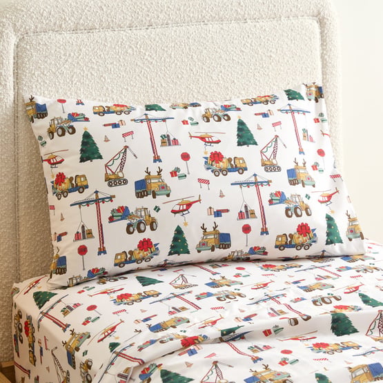 Digging Christmas Natural Sheet Set