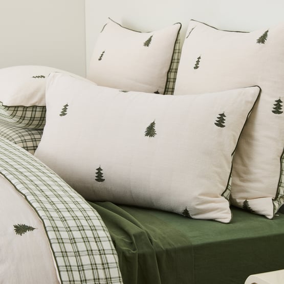 Balsam Natural Embroidered Quilted Coverlet Separates