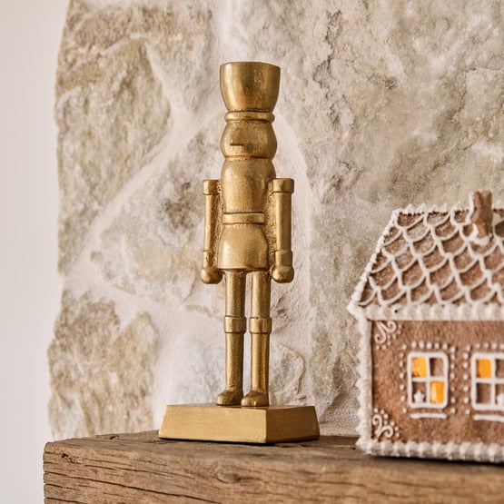 Bow & Bright Gold Metal Nutcracker