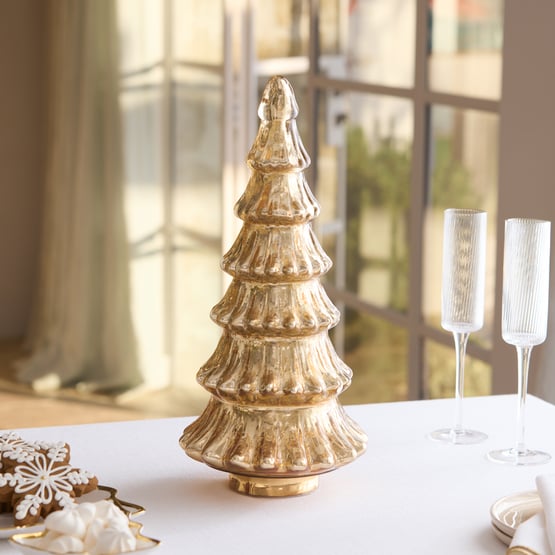 Luxe Celeste Gold Glass LED Christmas Tree