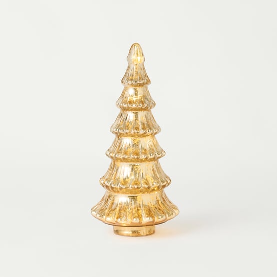 Luxe Celeste Gold Glass LED Christmas Tree