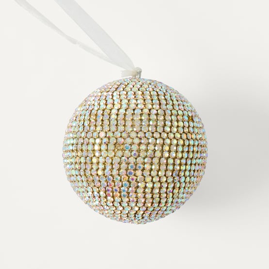 Festive Fun Silver Crystal Bauble