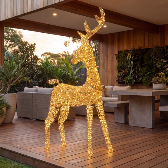 Sparkling Gold Reindeer Medium Sculpture