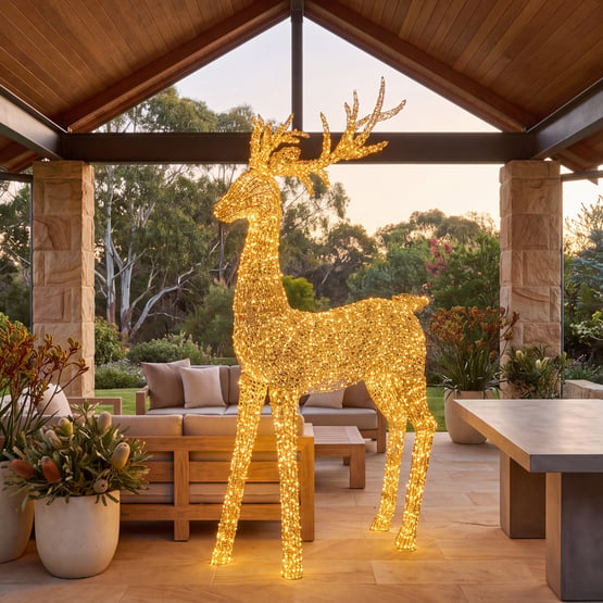 Sparkling Gold Reindeer Large Sculpture
