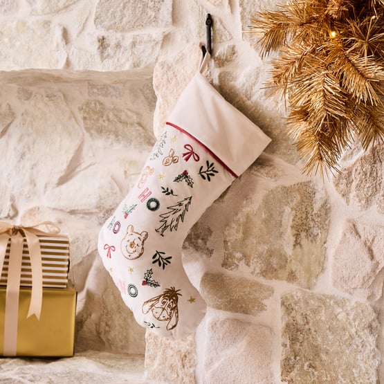 Disney Winnie the Pooh Festive Natural Stocking