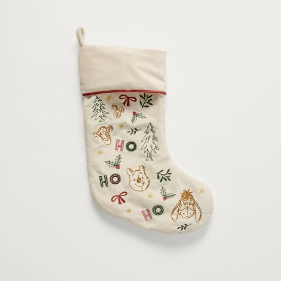 Disney Winnie the Pooh Festive Natural Stocking
