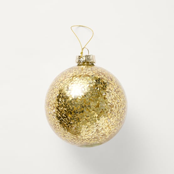 Luxe Shimmer Gold Vintage Glass Bauble