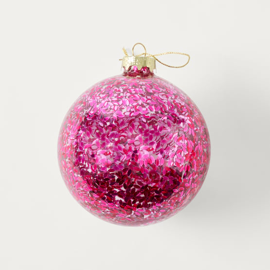 Bow & Bright Shimmer Pink Vintage Glass Bauble