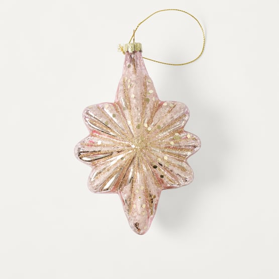 Festive Fun Speckle Pink Vintage Glass Star