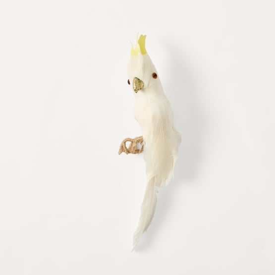 Christmas Village Cockatoo White & Yellow Flock Ornament