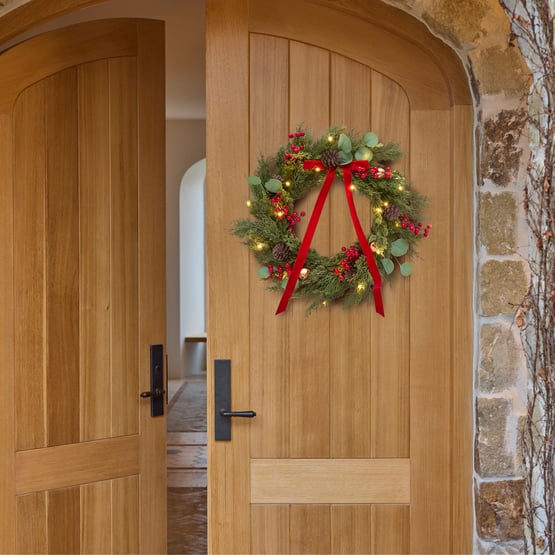 Bell Christmas Green & Red Wreath