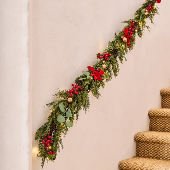 Bell Christmas Green & Red Garland