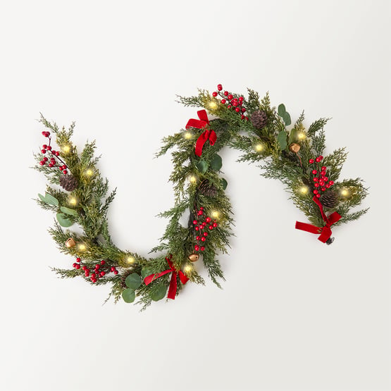 Bell Christmas Green & Red Garland