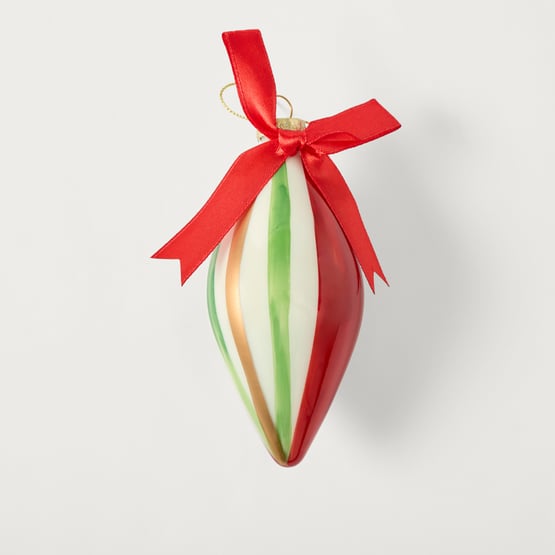 Festive Fun Candy Stripe Green & Red Bauble Pack of 3