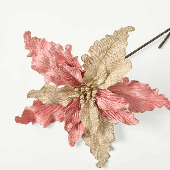 Poinsettia Pink Festive Stem Pack of 3