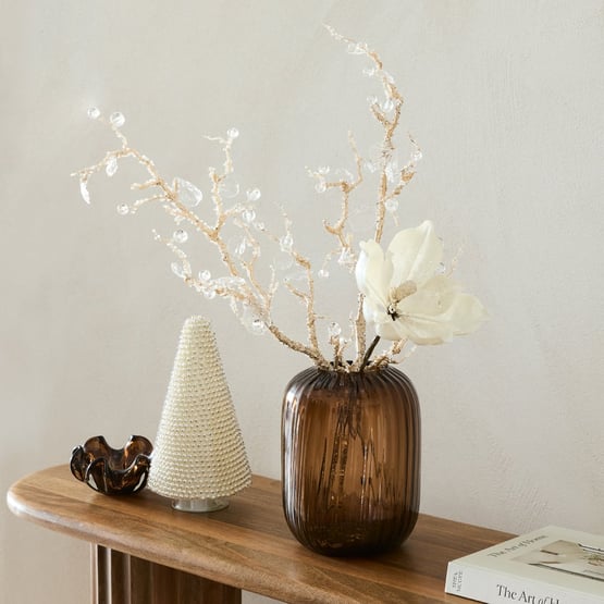 Iced Twig Champagne Festive Stem Spray
