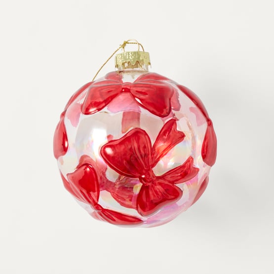 Bow & Bright Bow Red Vintage Glass Bauble