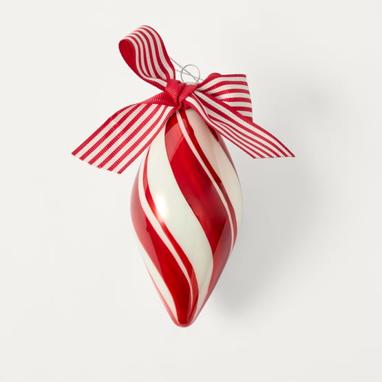 Festive Fun Candy Stripe Red & White Bauble Pack of 3