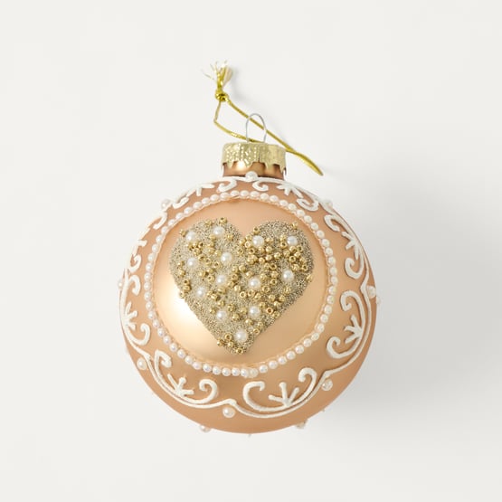 Luxe Champagne Gold Vintage Glass Bauble Pack of 6