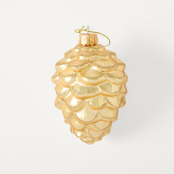 Luxe Pinecone Gold Vintage Glass Ornament