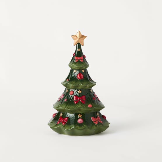 Christmas Village Green Ceramic Christmas Tree