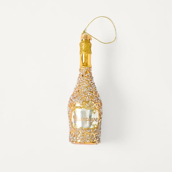 Luxe Champagne Gold Vintage Glass Ornament