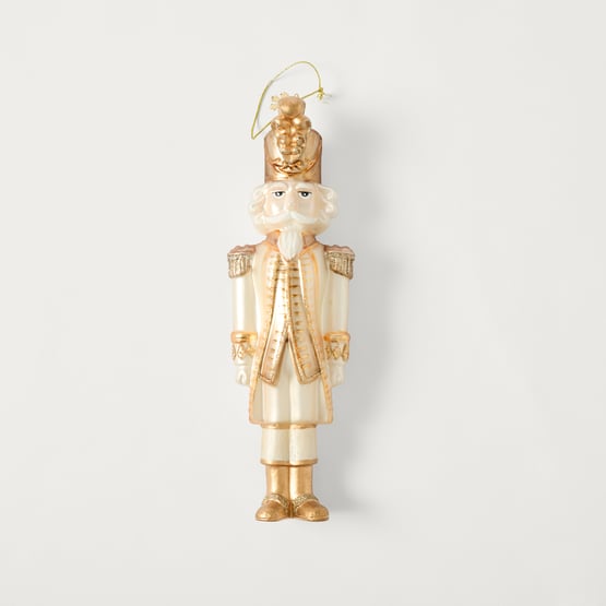Luxe Iceland Champagne Gold & Cream Nutcracker Ornament