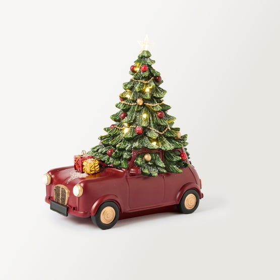 Christmas Village Multi LED Vintage Car & Tree 