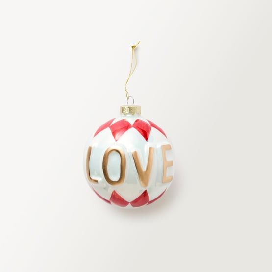 Festive Fun Retro Christmas Love White Bauble