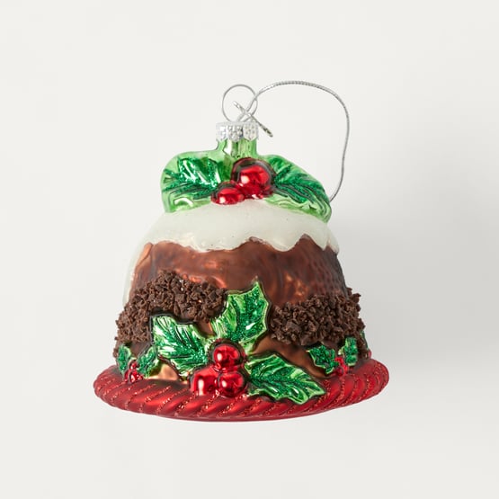 Festive Fun Pudding Multi Deluxe Glass Ornament