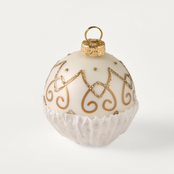 Luxe Chocolate Gold & Cream Bauble Pack of 3