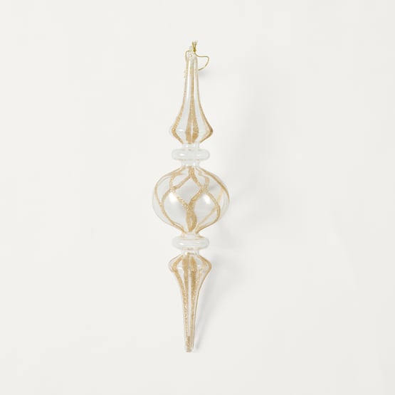 Luxe Icicle Swirl Gold Ornament