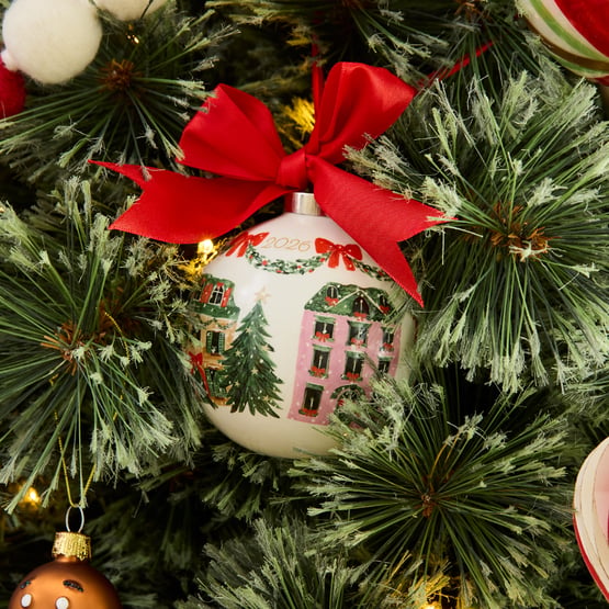 Christmas Village Multi Heirloom Ceramic Bauble