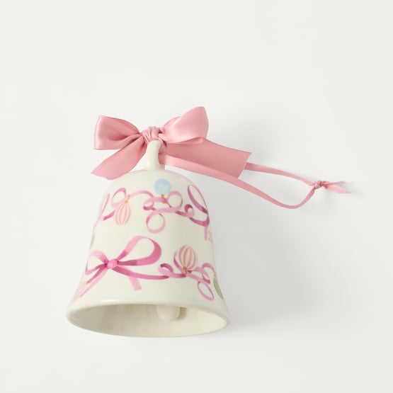 Bow & Bright Bell Multi Heirloom Ceramic Ornament