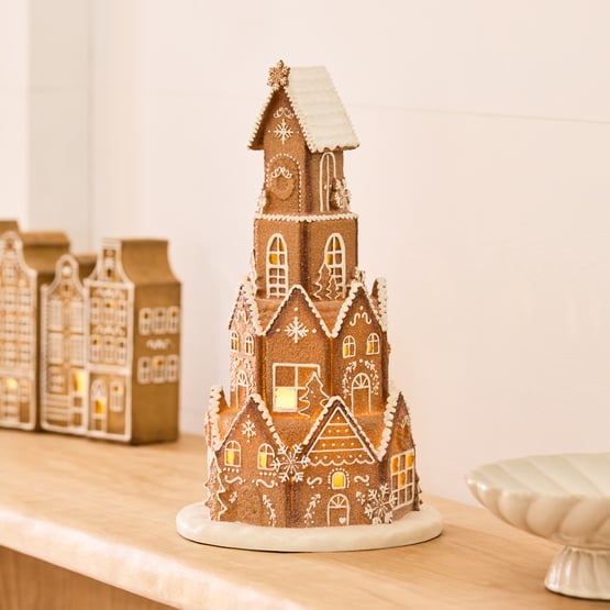 Christmas Village Gingerbread Hilltop Brown Village