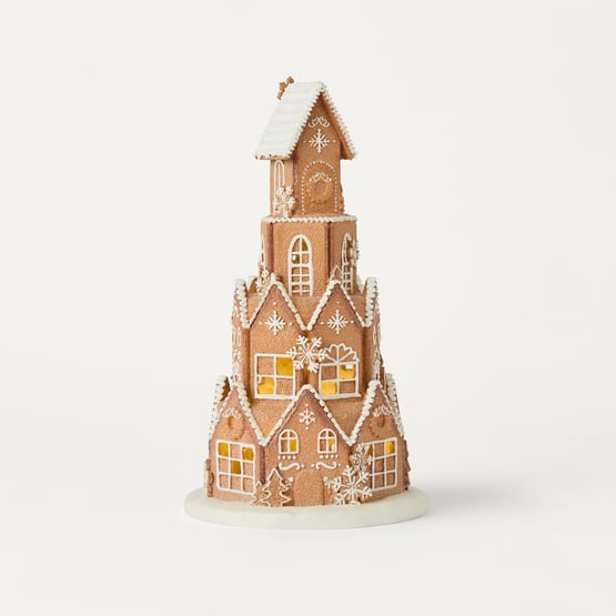 Christmas Village Gingerbread Hilltop Brown Village