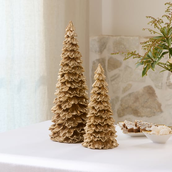 Christmas Village Christmas Ruffle Gold Tree