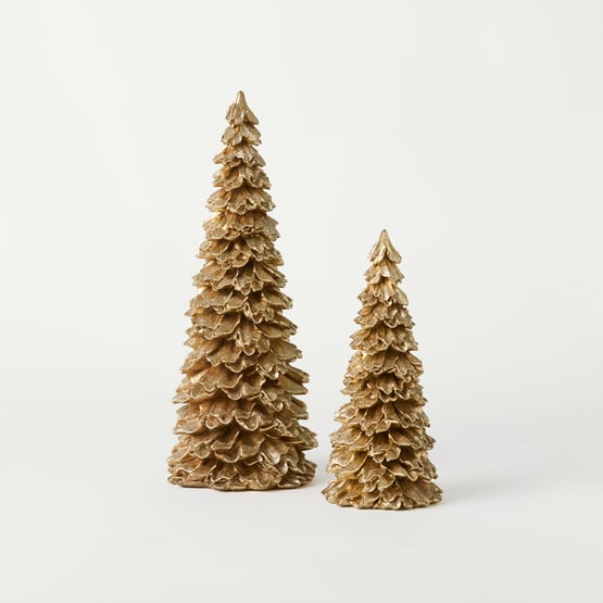 Christmas Village Christmas Ruffle Gold Tree