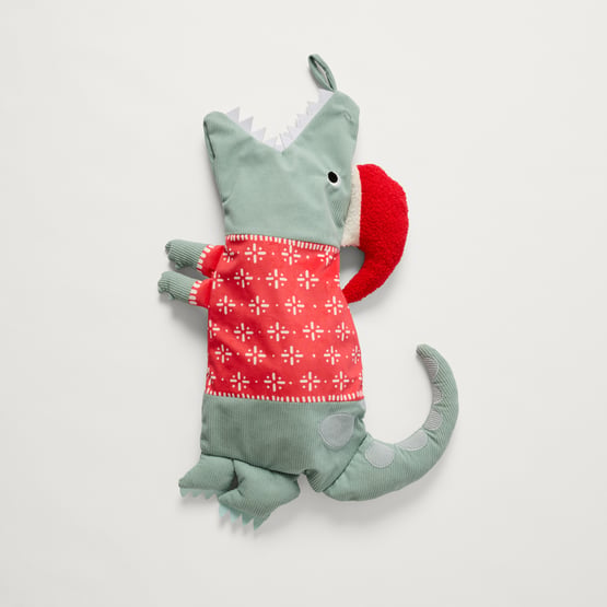 Santa-saurus Green Shaped Christmas Stocking
