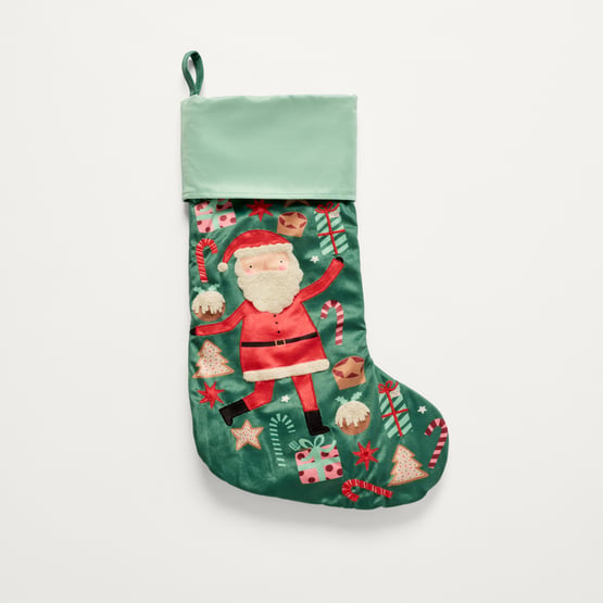 Christmas Cheer Green Stocking