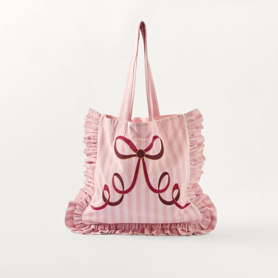 Christmas Bows Pink Tote Bag