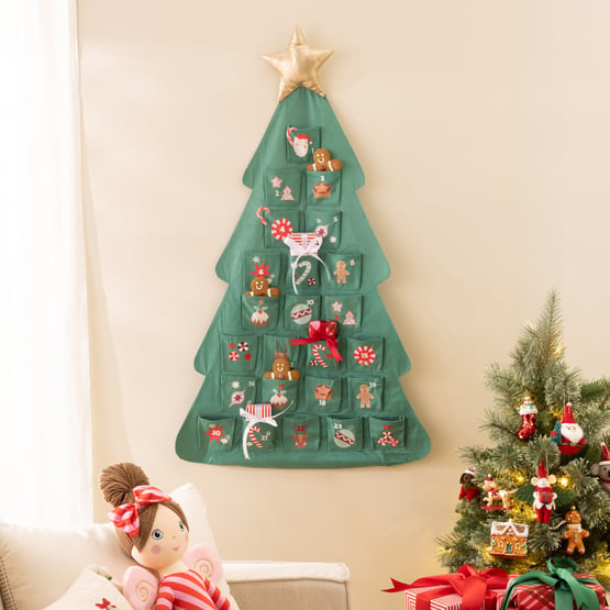 Kids Christmas Cheer Tree Green Advent Calendar	