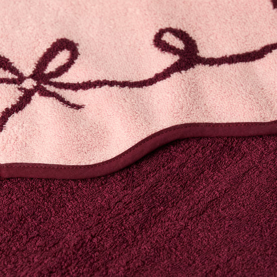 Christmas Ribbons Pink & Burgundy Hand Towel Pack of 2