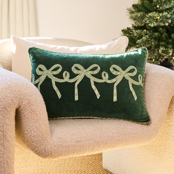 Bow and Bright Green Cushion